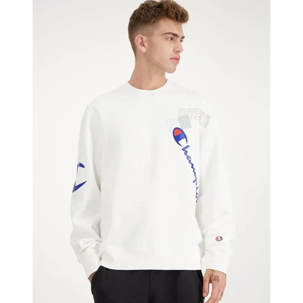 Champion | Men | White Super Fleece 2.0 Behind The Label Sweatshirt | Large